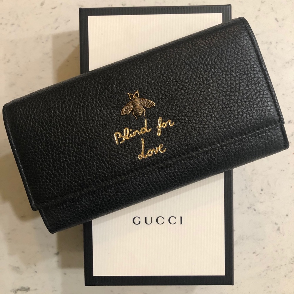 Black Gucci Blind for Love Wallet
